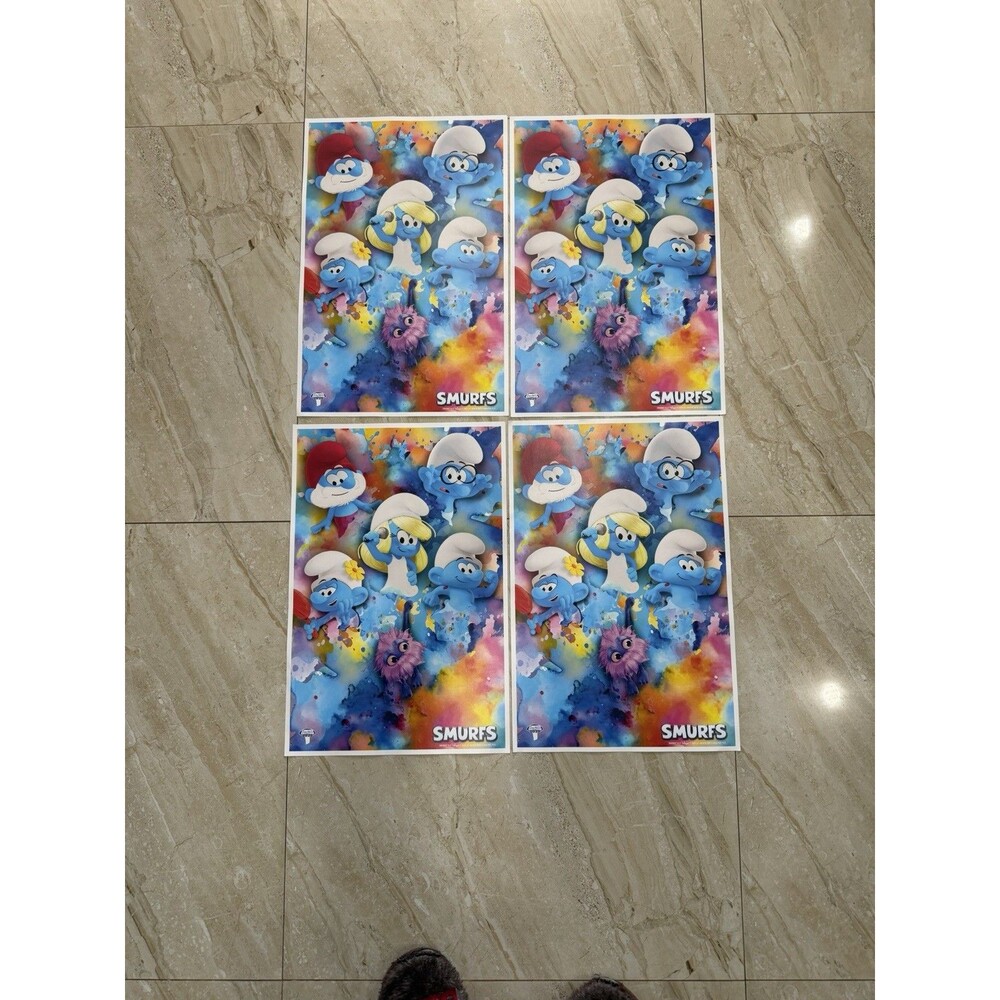 The Smurfs Poster Lot Papa Smurf Smurfette Brainy Smurf Licensed Medium Set